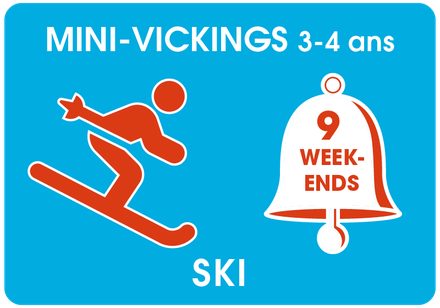 Mini-Vikings 3-4 ans, 9 W-E, déb. 15 ou 16 jan. 2022